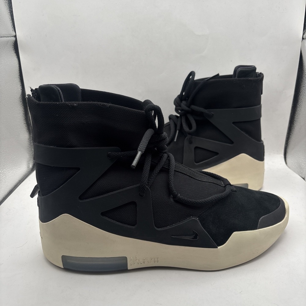 Nike Air Fear Of God 1 Black 10 US Men's Used Accessories Included Laces + Locks